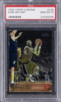 1996-97 Topps Chrome #138 Kobe Bryant Rookie Card - PSA GEM MT 10